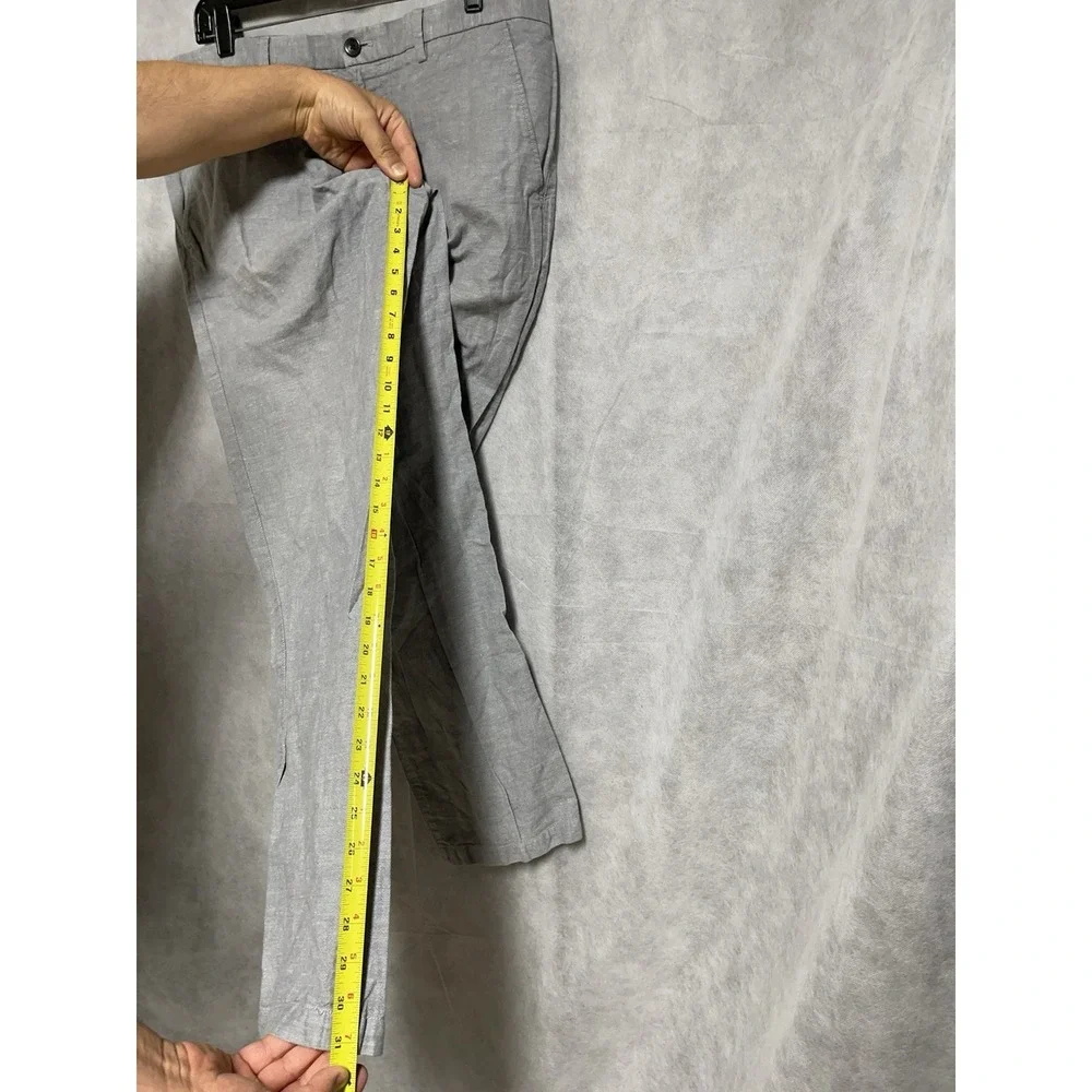 Banana Republic Pants Men 36X31 Gray Kentfield‎ Linen Cotton Hybrid Dress Casual